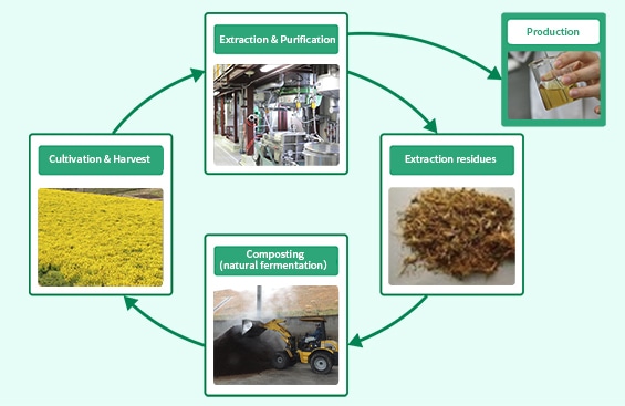 Recycling of extraction residues
